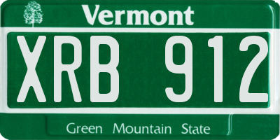 VT license plate XRB912