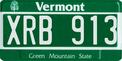 VT license plate XRB913