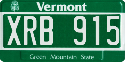 VT license plate XRB915