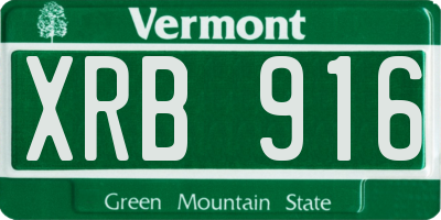 VT license plate XRB916
