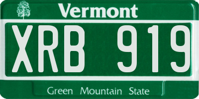 VT license plate XRB919