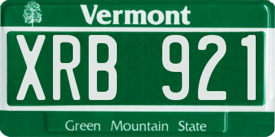 VT license plate XRB921