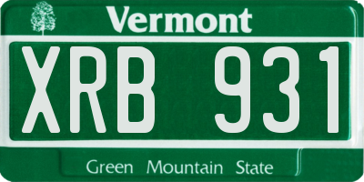 VT license plate XRB931