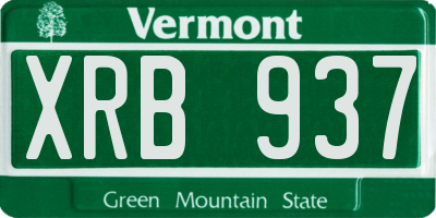VT license plate XRB937