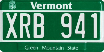 VT license plate XRB941