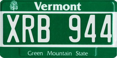 VT license plate XRB944
