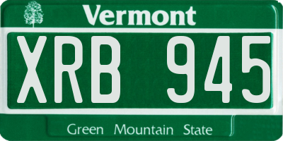 VT license plate XRB945