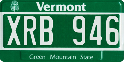 VT license plate XRB946