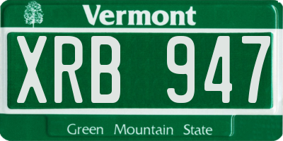 VT license plate XRB947
