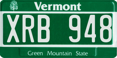 VT license plate XRB948