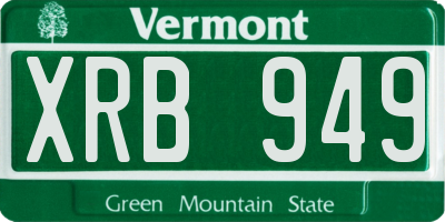 VT license plate XRB949