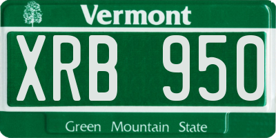 VT license plate XRB950