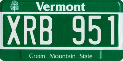 VT license plate XRB951