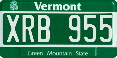 VT license plate XRB955