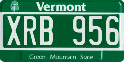 VT license plate XRB956