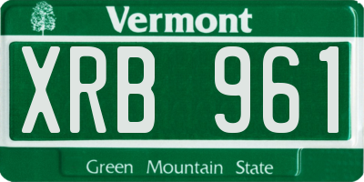 VT license plate XRB961