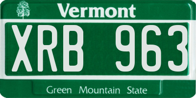 VT license plate XRB963