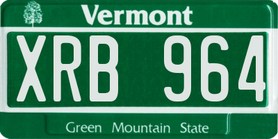 VT license plate XRB964