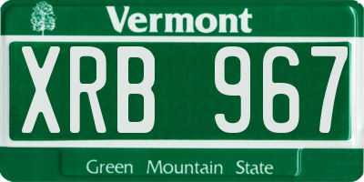 VT license plate XRB967