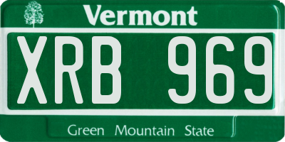 VT license plate XRB969