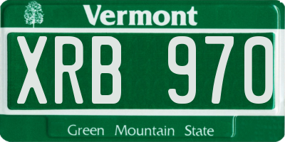 VT license plate XRB970