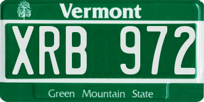 VT license plate XRB972
