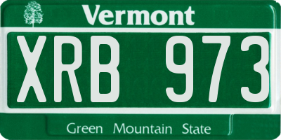 VT license plate XRB973