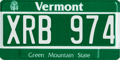 VT license plate XRB974