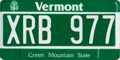VT license plate XRB977