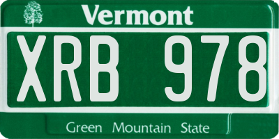 VT license plate XRB978