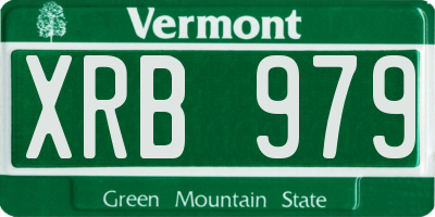 VT license plate XRB979