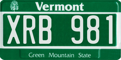 VT license plate XRB981