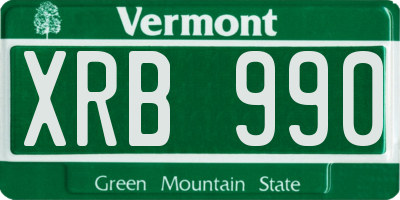 VT license plate XRB990
