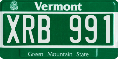 VT license plate XRB991