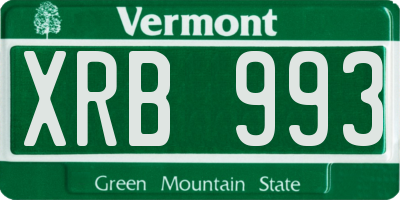 VT license plate XRB993