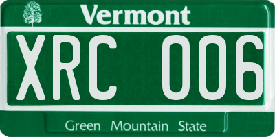 VT license plate XRC006