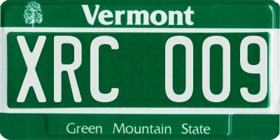 VT license plate XRC009