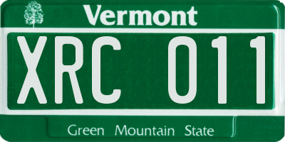VT license plate XRC011