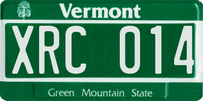 VT license plate XRC014