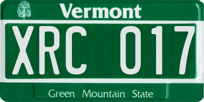 VT license plate XRC017