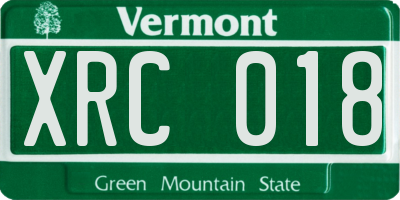 VT license plate XRC018