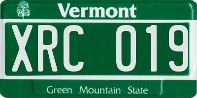 VT license plate XRC019