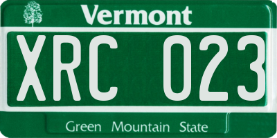 VT license plate XRC023