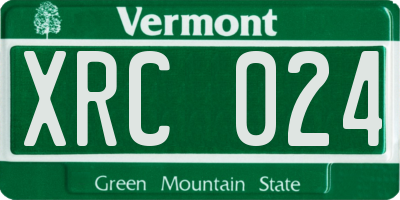 VT license plate XRC024