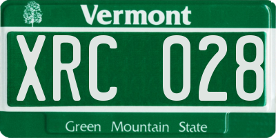 VT license plate XRC028