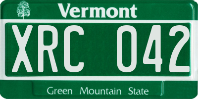 VT license plate XRC042