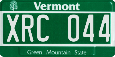 VT license plate XRC044