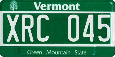 VT license plate XRC045