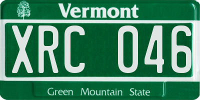 VT license plate XRC046