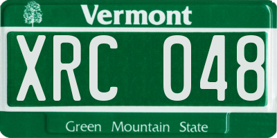 VT license plate XRC048